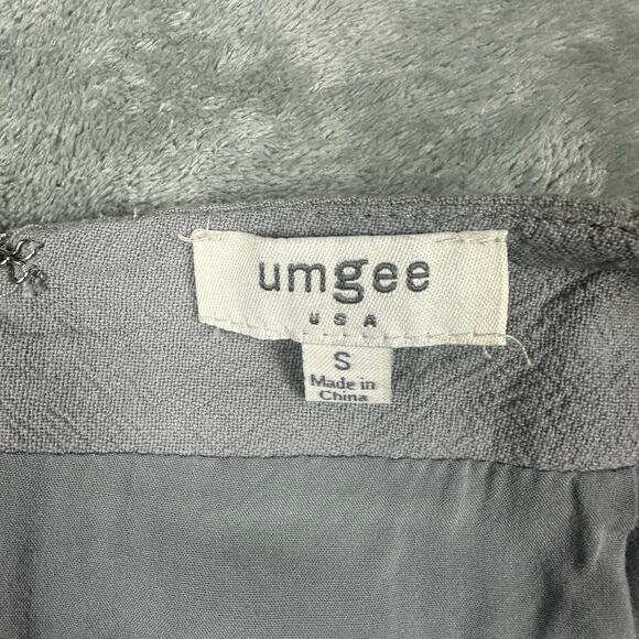 Umgee Embroidered Floral Bird Mini Skirt Womens Small Gray Boho A-Line C1088 - Picture 4 of 6